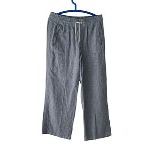 Athleta Cabo Linen Wide Leg Pants Blue Size 14 EUC